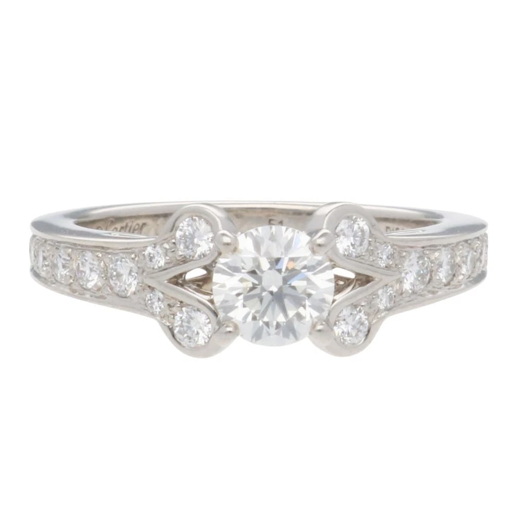 CARTIER RING PT950PLATINUM DIAMOND: CARTIER Ring Pt950Platinum diamond Brand: CARTIER Type: Ring Material: Pt950Platinum Color: Silver Size: US 5 3/4 Accessories: None Accessories Notice: When purchasing pre-owned goods, ple