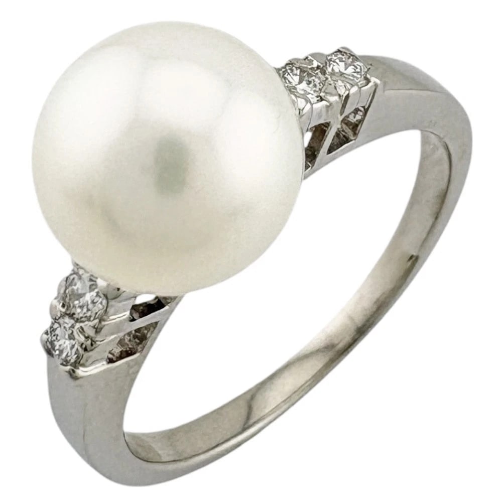 MIKIMOTO RING PT950PLATINUM PEARL DIAMOND (1 of 5)