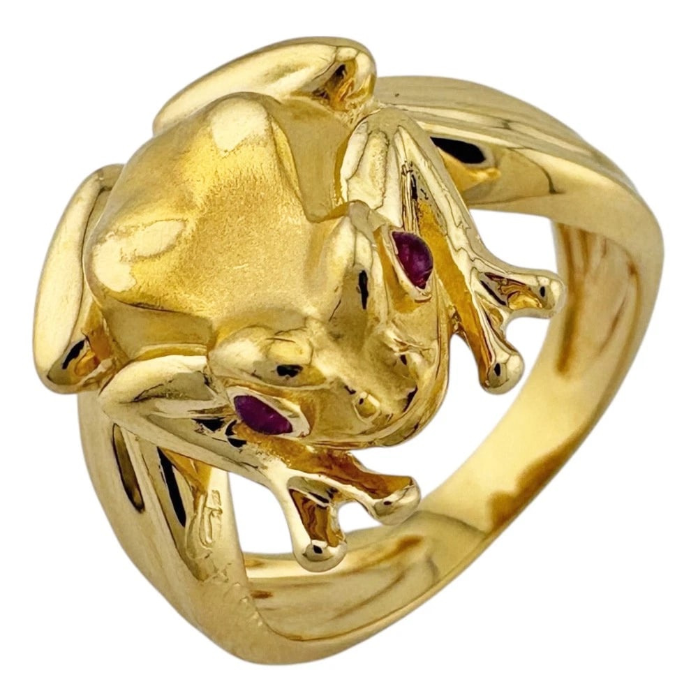CARRERA Y CARRERA RING K18 YELLOW GOLD RUBY FROG (1 of 5)