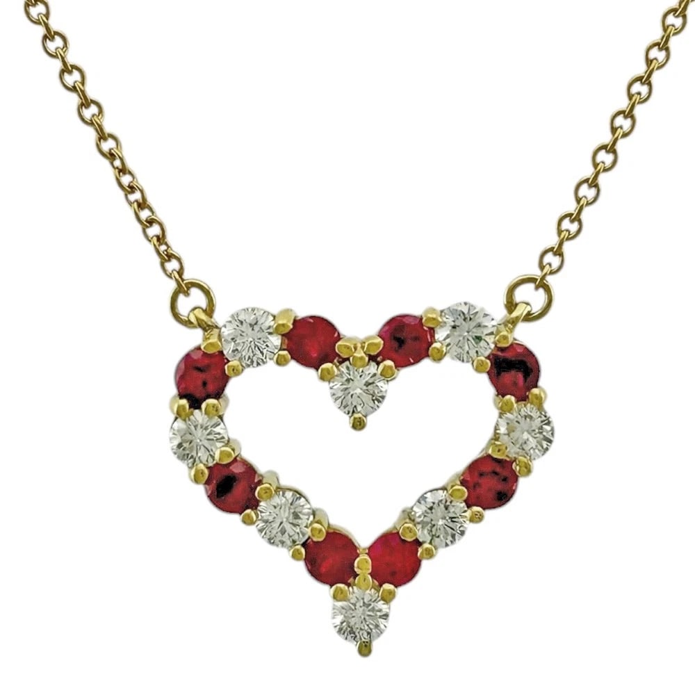 TIFFANY&CO. NECKLACE K18 YELLOW GOLD RUBY: TIFFANY&Co. Necklace K18 yellow gold Ruby Brand: Tiffany&co. Type: Necklace Material: K18 yellow gold Main Stone/Creation Ruby Color: gold Size: Size(CM) Total Length:42cm Chain width:1.0mm Top:W15.0m