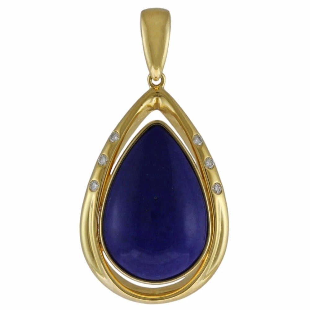 TASAKI PENDANT TOP K18 YELLOW GOLD LAPIS LAZULI DIAMOND (1 of 2)