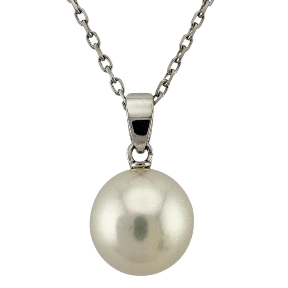 MIKIMOTO NECKLACE WHITE GOLD PEARL: MIKIMOTO Necklace white gold Pearl Brand: MIKIMOTO Type: Necklace Material: 14 white gold Main Stone/Creation Pearl Color: Silver Size: Size(CM) Total Length:40cm Chain width:0.9mm Top:W9.0mm x H1