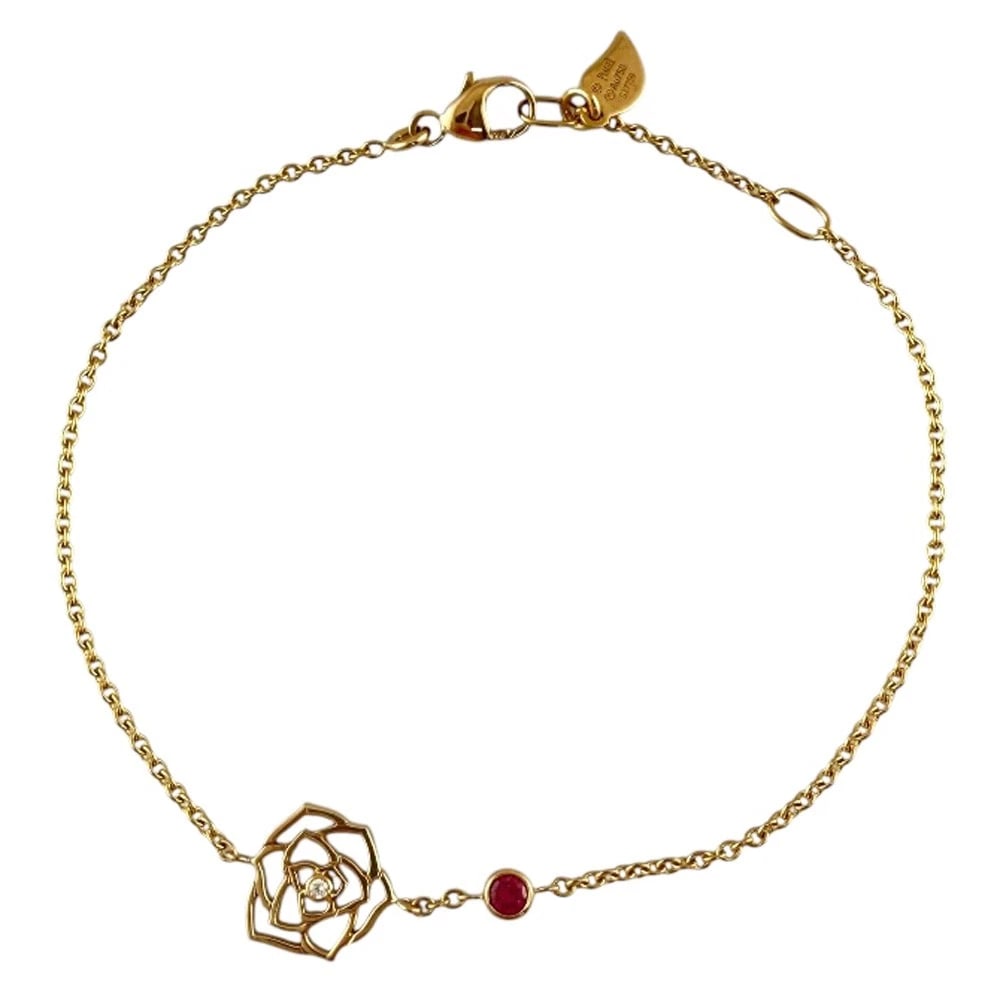 PIAGET BRACELET K18 PINK GOLD PINK SAPPHIRE: PIAGET Bracelet K18 Pink Gold Pink sapphire Brand: PIAGET Type: Bracelet Material: K18 Pink Gold Main Stone/Creation Pink sapphire Color: Pink gold Size: Size(CM) Total Length:18cm High limit:10.0