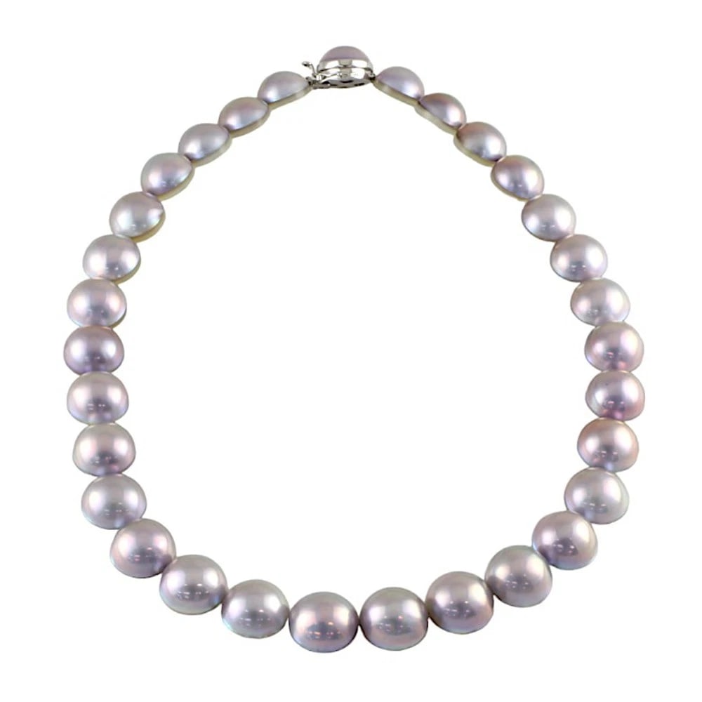 TASAKI NECKLACE SILVER MABE PEARL: TASAKI Necklace Silver Mabe Pearl Brand: TASAKI Type: Necklace Material: Silver Main Stone/Creation Mabe Pearl Color: Silver Size: Size(CM) Total Length:39.5cm Mabe Pearl Diameter: 0.6" Accessori