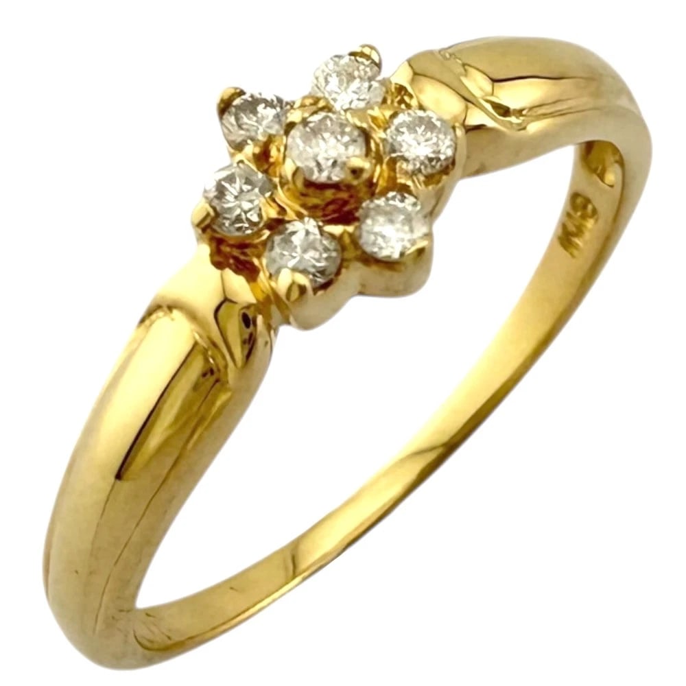 RING K18 YELLOW GOLD DIAMOND: Ring K18 yellow gold diamond Brand: Unbranded Type: Ring Material: K18 yellow gold Color: gold Size: US 5 3/8 Accessories: None Accessories Notice: When purchasing pre-owned goods, please