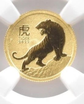 2022 P AUSTRALIA 5 DOLLARS GOLD YEAR OF THE TIGER (1 of 2)
