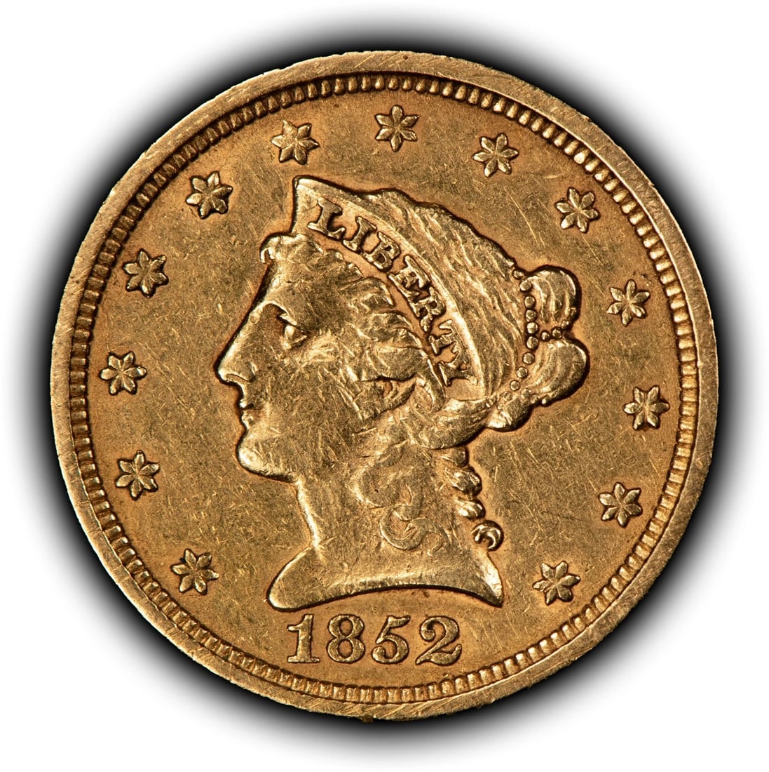 1852 G$2.50 LIBERTY HEAD GOLD QUARTER EAGLE (1 of 2)