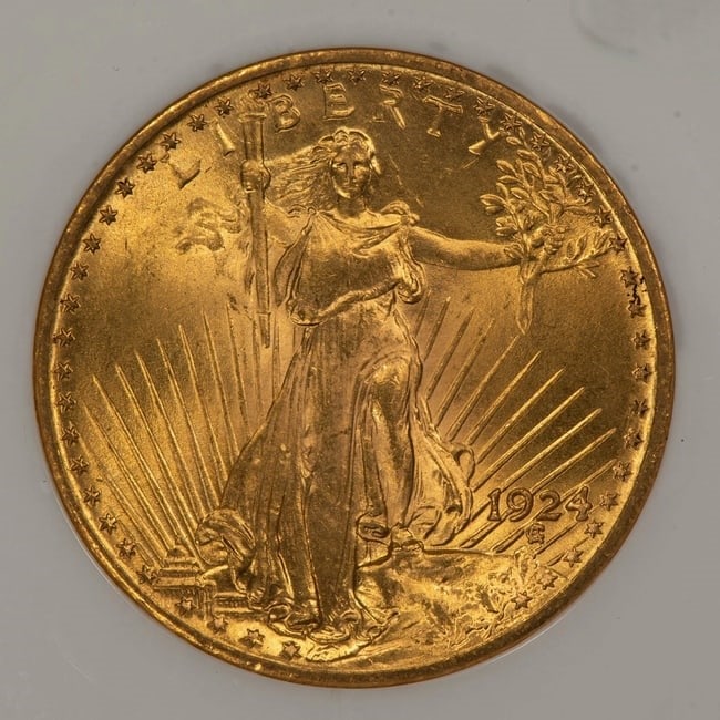 1924 G$20 SAINT-GAUDENS GOLD DOUBLE EAGLE (1 of 2)