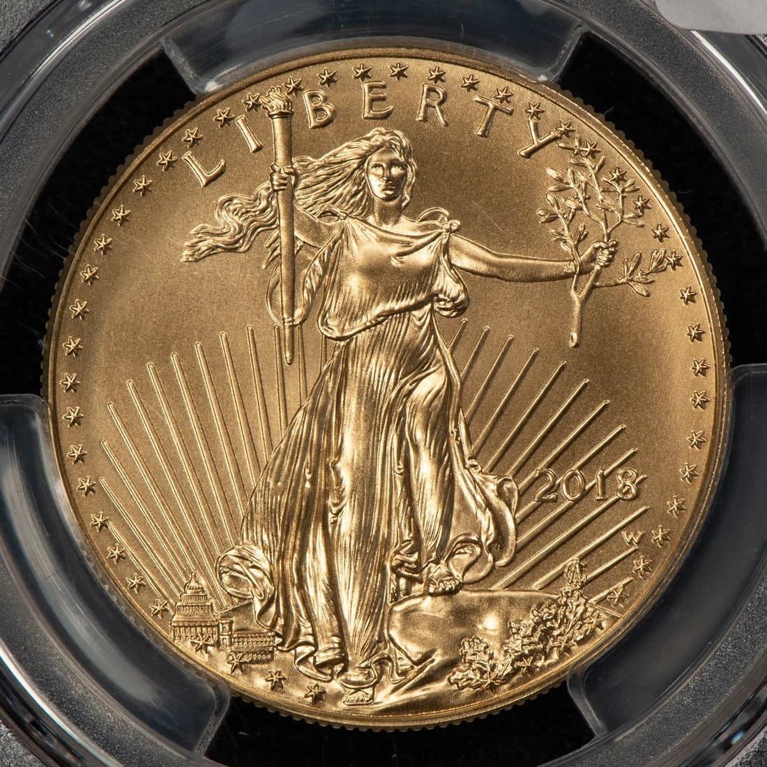 2018-W G$50 1 OZ GOLD EAGLE BURNISHED WP MINT HOARD (1 of 2)