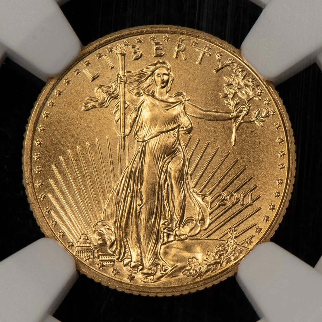2011 G$5 1/10 OZ GOLD AMERICAN EAGLE - 25TH ANNIVERSARY (1 of 2)