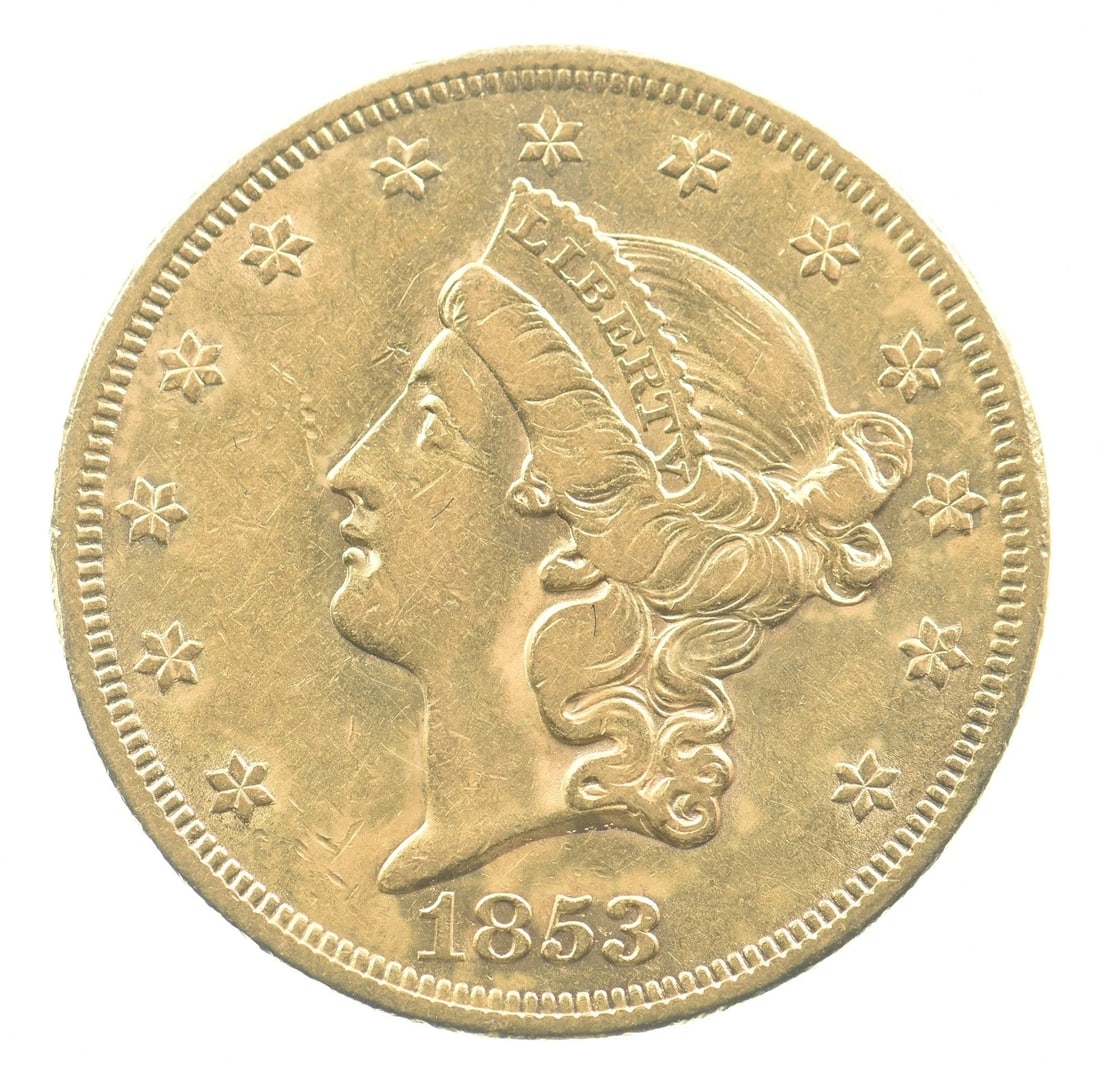 1853 $20 LIBERTY HEAD GOLD DOUBLE: 1853 $20 Liberty Head Gold Double Brand/Mint: None Year: 1853 Fineness: None Denomination: $20 Country of Origin: United States Accessories: None Accessories Notice: When purchasing pre-ow
