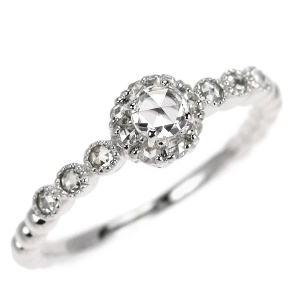 K18WG ROSE CUT DIAMOND RING: K18WG Rose Cut Diamond Ring Brand: None Type: ring Material: K18WG Color: WG Size: 6.25 - 6.5 US Accessories: None Accessories Notice: When purchasing pre-owned goods, please refer to the