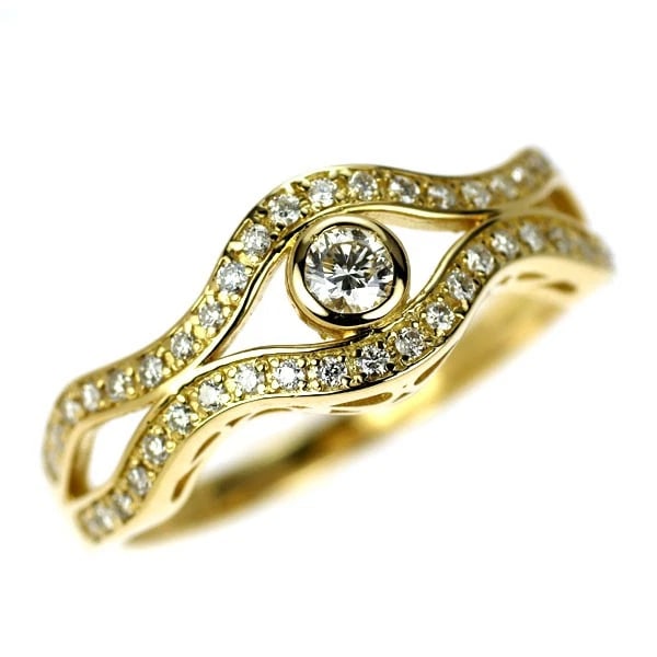 K18YG DIAMOND RING: K18YG diamond ring Brand: None Type: ring Material: K18YG Color: YG Size: 6 US Accessories: None Accessories Notice: When purchasing pre-owned goods, please refer to the photos of the items
