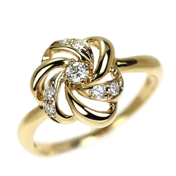 K18YG DIAMOND RING: K18YG diamond ring Brand: None Type: ring Material: K18YG Color: YG Size: 7.5 US Accessories: None Accessories Notice: When purchasing pre-owned goods, please refer to the photos of the items