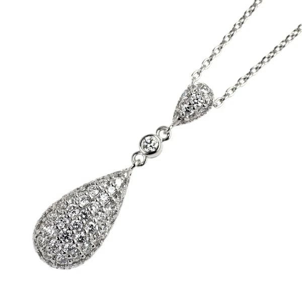 K18WG DIAMOND PENDANT NECKLACE: K18WG DIAMOND PENDANT NECKLACE Brand: None Type: pendant necklace Material: K18WG Color: WG Size: Necklace: Chain Length ?45 Length/Width/Diameter25.7 Width/Thickness7.0 Accessories: None