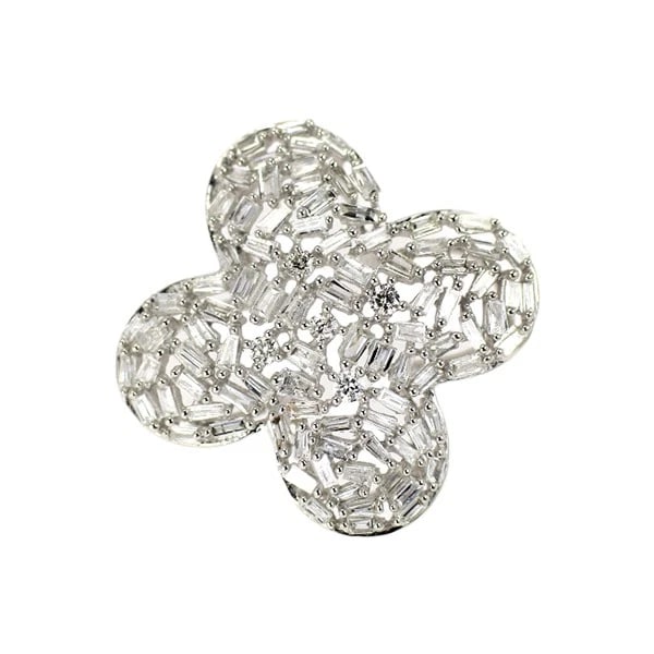 K18WG DIAMOND PENDANT TOP: K18WG DIAMOND PENDANT TOP Brand: None Type: pendant top Material: K18WG Main Stone/Creation Natural Color: White Gold Size: Length/Width/Diameter20.2 Accessories: None Accessories Notice: