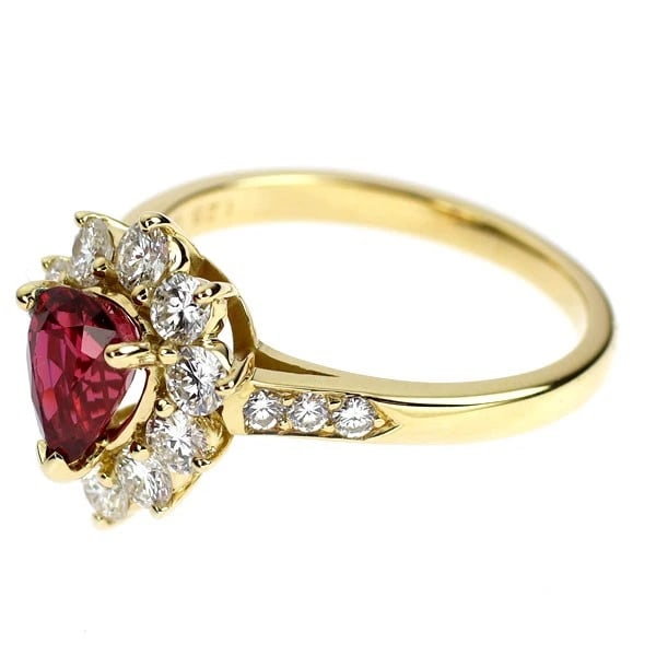 K18YG RUBY DIAMOND RING - 2