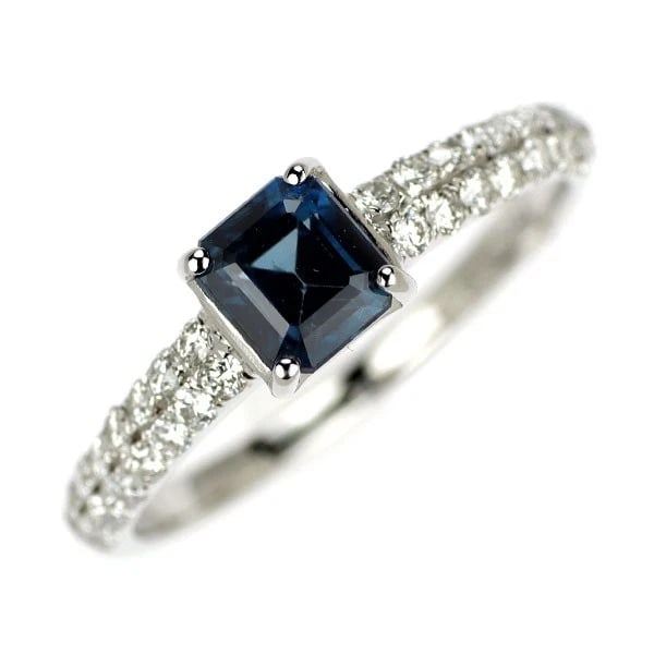 K18WG SAPPHIRE DIAMOND RING: K18WG Sapphire Diamond Ring Brand: None Type: ring Material: K18WG Color: WG Size: 5.5 - 5.75 US Accessories: None Accessories Notice: When purchasing pre-owned goods, please refer to the