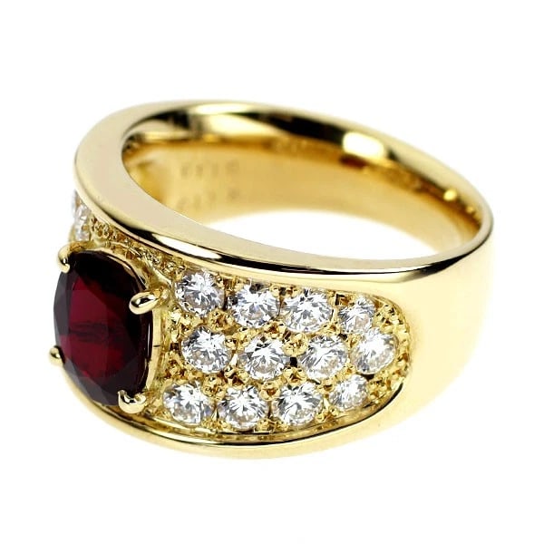 K18YG RUBY DIAMOND RING - 2
