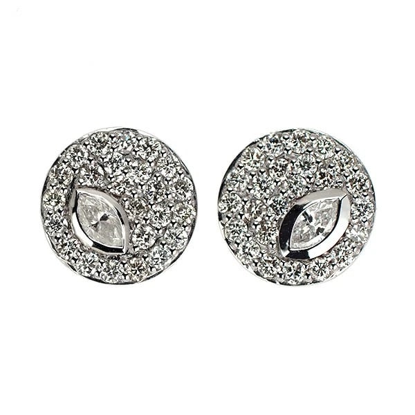 K18WG DIAMOND EARRINGS: K18WG DIAMOND EARRINGS Brand: None Type: piercing Material: K18WG Color: WG Size: Length/Width/Diameter8.4 Accessories: None Accessories Notice: When purchasing pre-owned goods, please refer