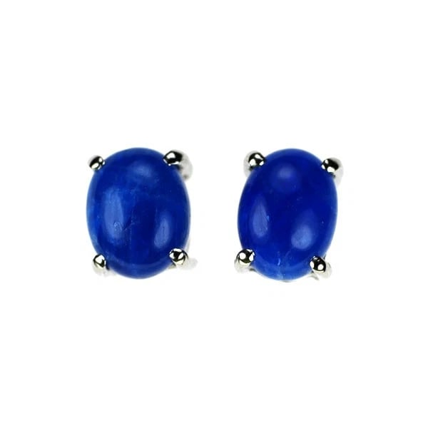 PT900 CABOCHON CUT HAUYNITE EARRINGS: Pt900 Cabochon Cut Hauynite Earrings Brand: None Type: piercing Material: Pt900 Main Stone/Creation Hauynite Color: Silver Size: Length/Width/Diameter5.7 Accessories: None Accessories Notice: