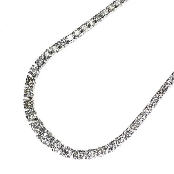 K18WG DIAMOND NECKLACE: K18WG diamond necklace Brand: None Type: necklaces Material: K18WG Color: WG Size: Necklace: Chain Length 42.5 cm Accessories: None Accessories Notice: When purchasing pre-owned goods, please