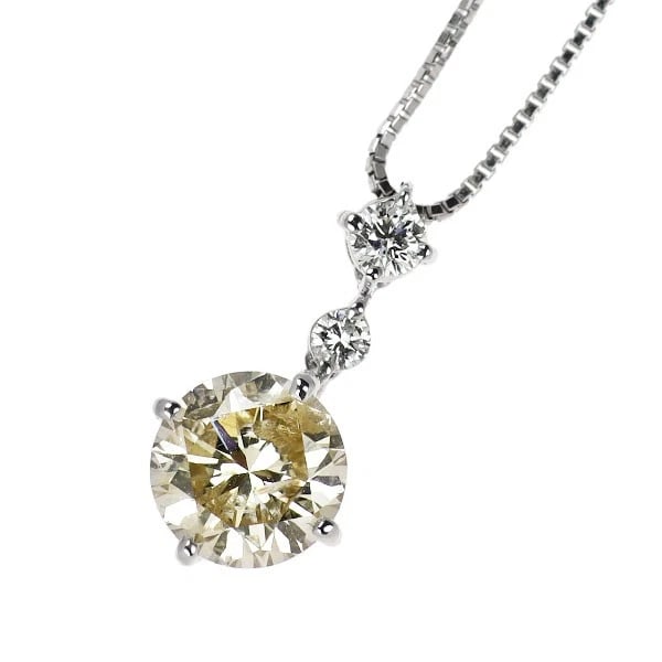 PT900/ PT850 DIAMOND PENDANT NECKLACE: Pt900/ Pt850 Diamond Pendant Necklace Brand: None Type: pendant necklace Material: Pt900/ Pt850 Color: none Size: Necklace: Chain Length ?45 cm Accessories: None Accessories Notice: When