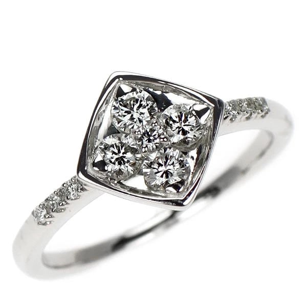 FESTARIA PT950 DIAMOND RING: Festaria Pt950 diamond ring Brand: None Type: ring Material: Pt950 Main Stone/Creation Natural Color: Silver Size: 4.75 - 5 US Accessories: None Accessories Notice: When purchasing pre-owned