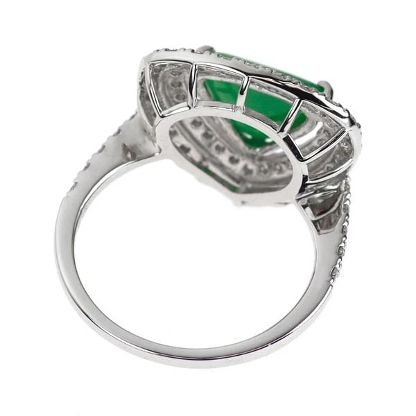 PT950 JADE DIAMOND RING - 2