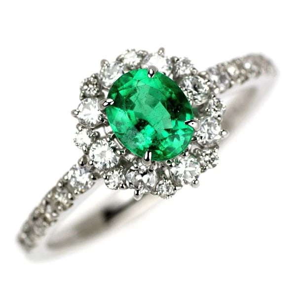 PT950 EMERALD DIAMOND RING (1 of 2)