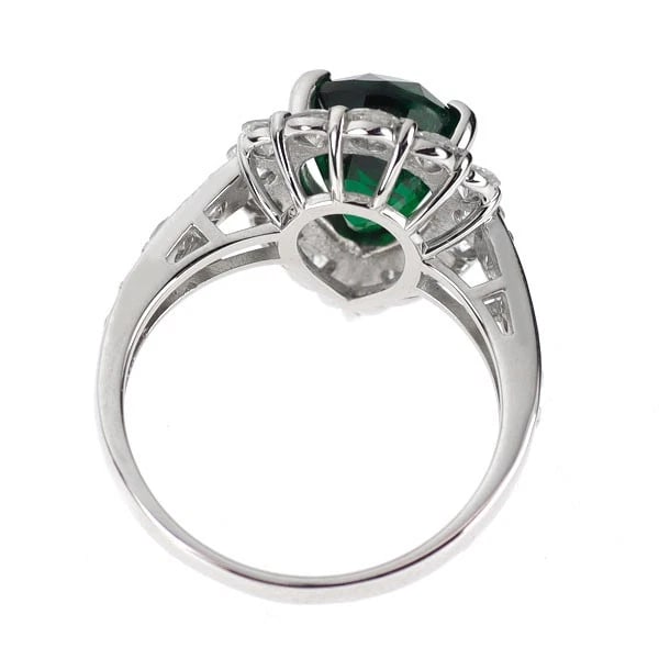 PT950 TSAVORITE DIAMOND RING - 3