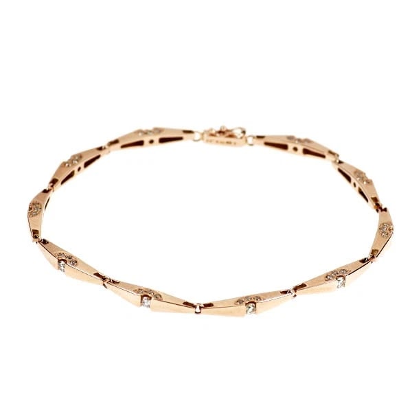 K18PG DIAMOND BRACELET: K18PG diamond bracelet Brand: None Type: bracelets Material: K18PG Color: PG Size: Chain Length 18 Length/Width/Diameter2.5 Width/Thickness2.8 Accessories: None Accessories Notice: When
