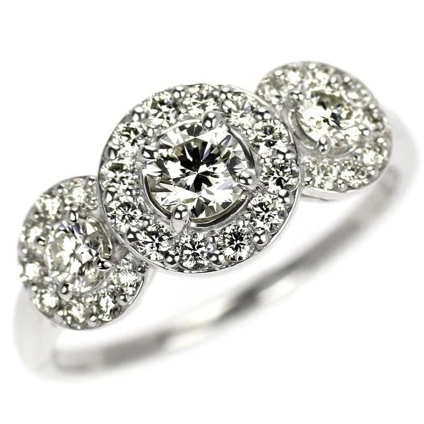 PT950 DIAMOND RING: Pt950 diamond ring Brand: None Type: ring Material: Pt950 Color: none Size: 5.5 - 5.75 US Accessories: None Accessories Notice: When purchasing pre-owned goods, please refer to the photos of