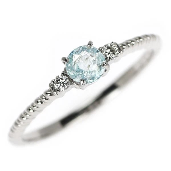 PT950 SILKY PARAIBA TOURMALINE DIAMOND RING: Pt950 Silky Paraiba Tourmaline Diamond Ring Brand: None Type: ring Material: Pt950 Color: none Size: 5.25 US Accessories: None Accessories Notice: When purchasing pre-owned goods, please