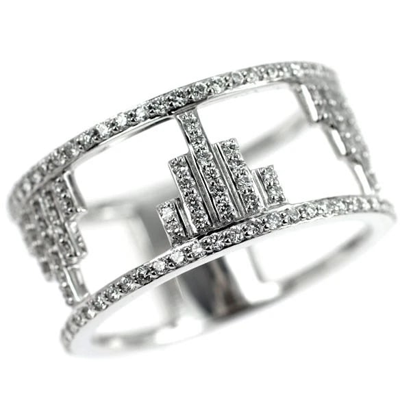 K18WG DIAMOND RING: K18WG diamond ring Brand: None Type: ring Material: K18WG Color: WG Size: 6.25 - 6.5 US Accessories: None Accessories Notice: When purchasing pre-owned goods, please refer to the photos of