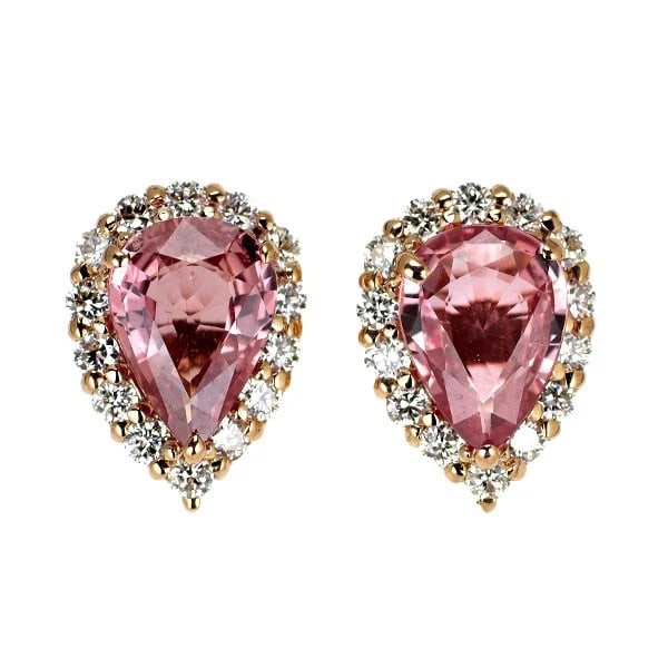 RARE K18PG PAPARAZIA SAPPHIRE DIAMOND EARRINGS: Rare K18PG Paparazia Sapphire Diamond Earrings Brand: None Type: piercing Material: K18PG Main Stone/Creation sapphires Color: PG Size: Length/Width/Diameter9.9 Accessories: None Accessori