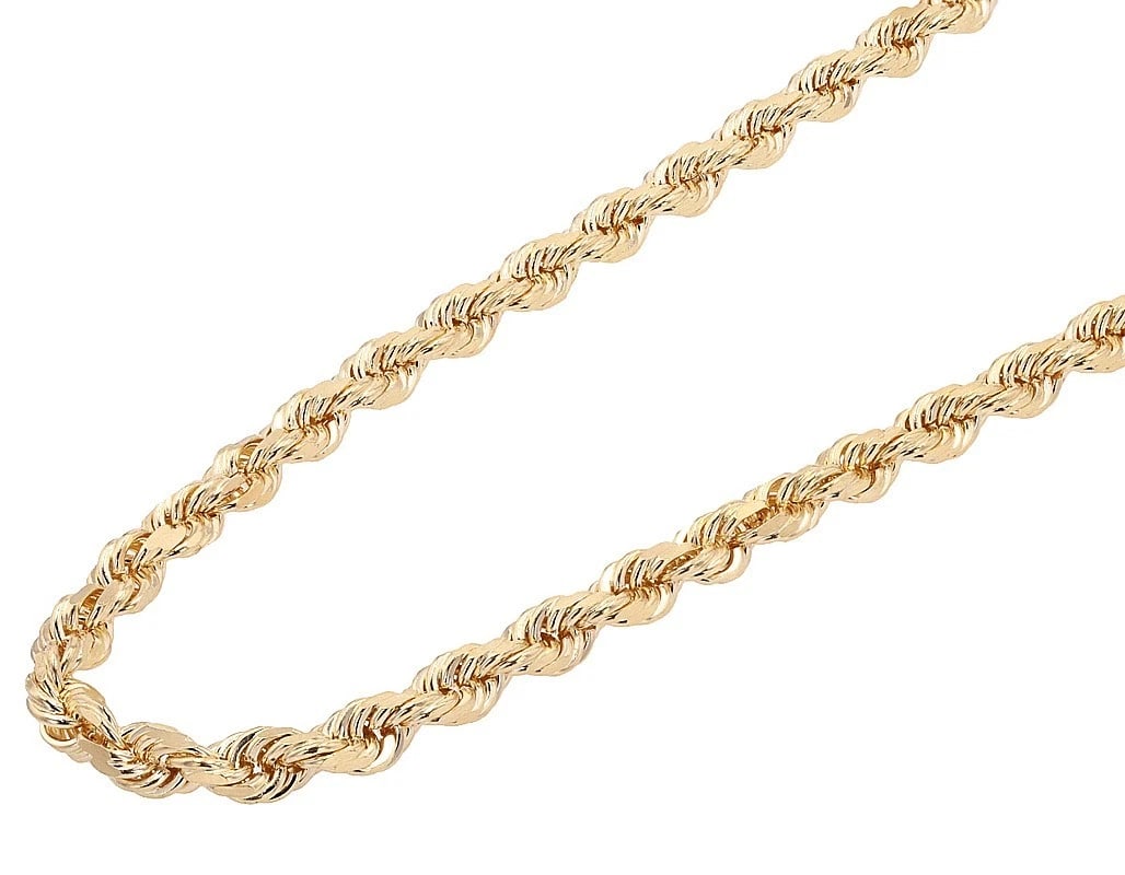 REAL 10K SOLID ROPE CHAIN NECKLACE (1 of 2)