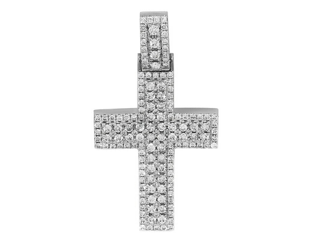 REAL DIAMOND CROSS PENDANT 14K WHITE GOLD (1 of 2)
