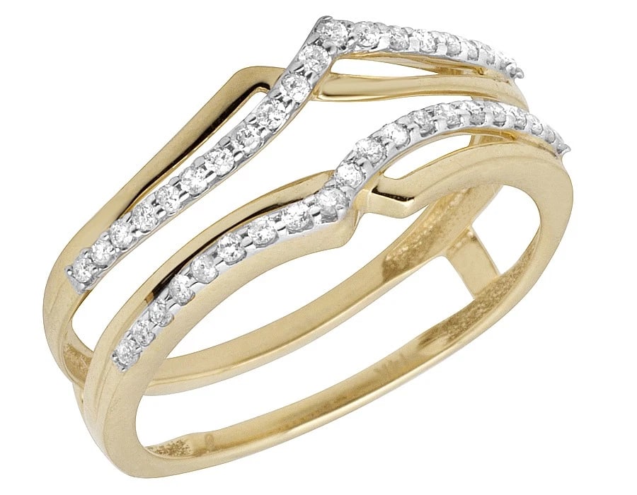 LADIES 14K YELLOW GOLD REAL DIAMONDS TWO ROW RING: Ladies 14K Yellow Gold Real Diamonds Two Row Ring Brand: None Type: Ring Material: 14K Yellow Gold Main Stone/Creation Natural Color: Yellow Gold Size: 7 US Accessories: None Accessories N