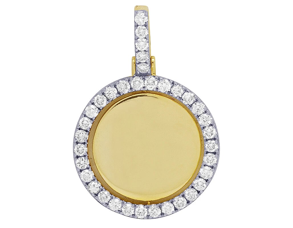 10K YELLOW GOLD REAL DIAMOND ROTATING MEMORY PENDANT: 10K Yellow Gold Real Diamond Rotating Memory Pendant Brand: None Type: Pendant Material: 10K Yellow Gold Main Stone/Creation Natural Color: Yellow Gold Size: Dimension 1.75" Accessories: None