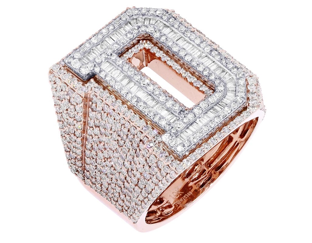 INITIAL "D" 10K ROSE- WHITE GOLD DIAMOND RING (1 of 6)