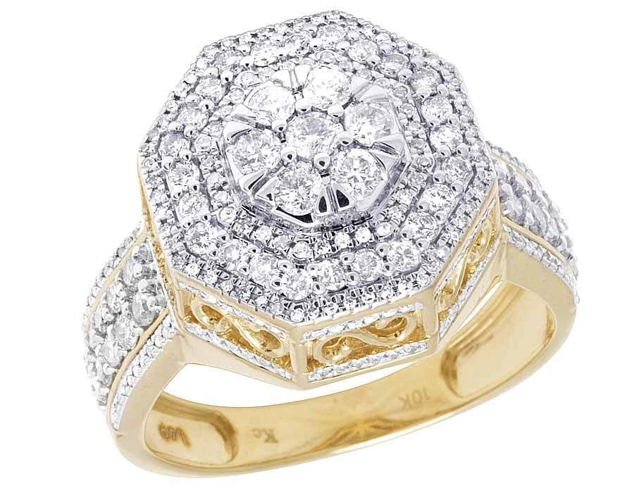 MEN'S 10K YELLOW GOLD GENUINE DIAMOND RING (1 of 5)