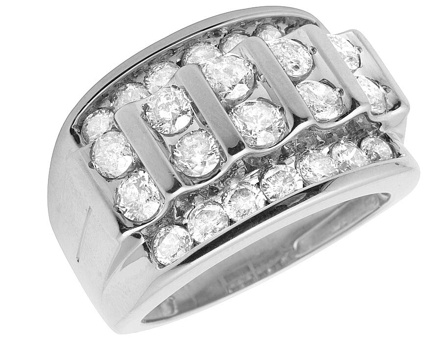 MEN'S 10K WHITE GOLD DIAMOND CHANNEL BAND PINKY RING: Men's 10K White Gold Diamond Channel Band Pinky Ring Brand: None Type: Ring Material: 10K White Gold Main Stone/Creation Natural Color: White Gold Size: 10 US Accessories: None Accessories