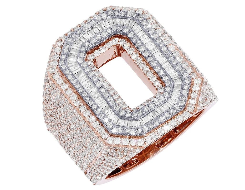 INITIAL "O" DIAMOND RING 10K ROSE-WHITE GOLD (1 of 5)