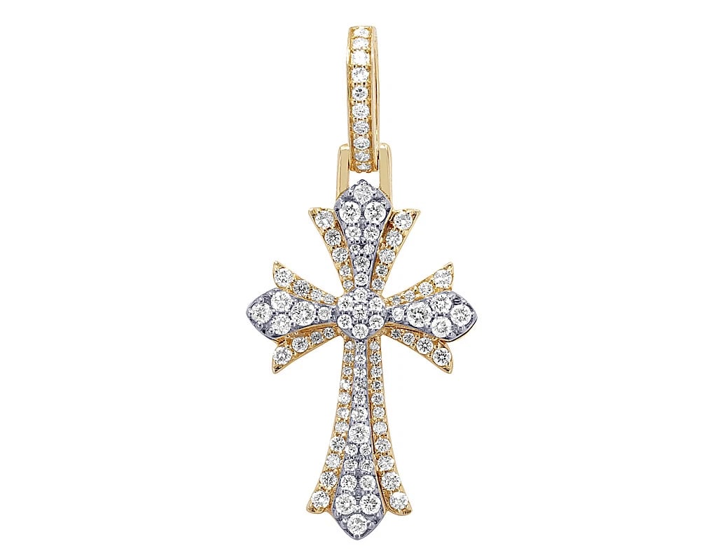 2 TONE REAL DIAMOND PENDANT 10K YELLOW-WHITE GOLD: 2 Tone Real Diamond Pendant 10K Yellow-White Gold Brand: None Type: Pendant Material: 10K Yellow-White Gold Main Stone/Creation Natural Color: Multi-Tone Size: Dimension L 1.5" , W 0.7" , H 0.2"