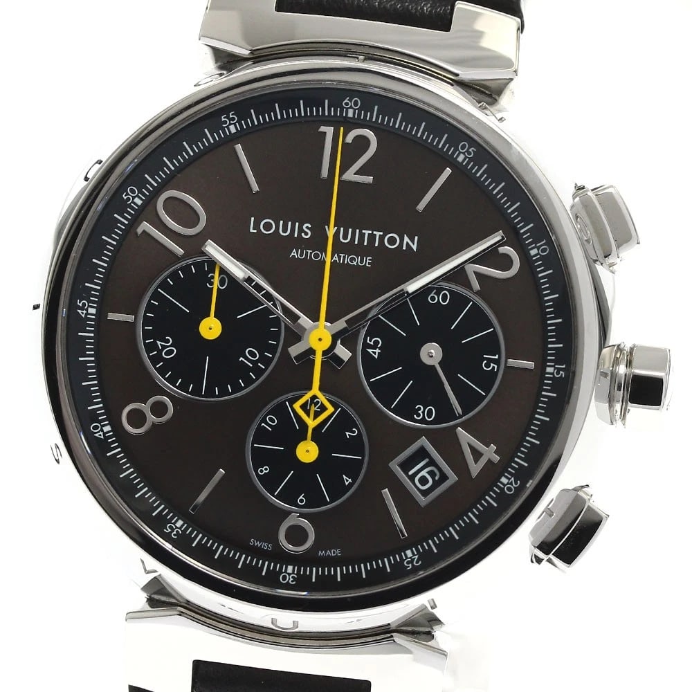 LOUIS VUITTON TAMBOUR CHRONOGRAPH BROWN AUTOMATIC WATCH (1 of 2)