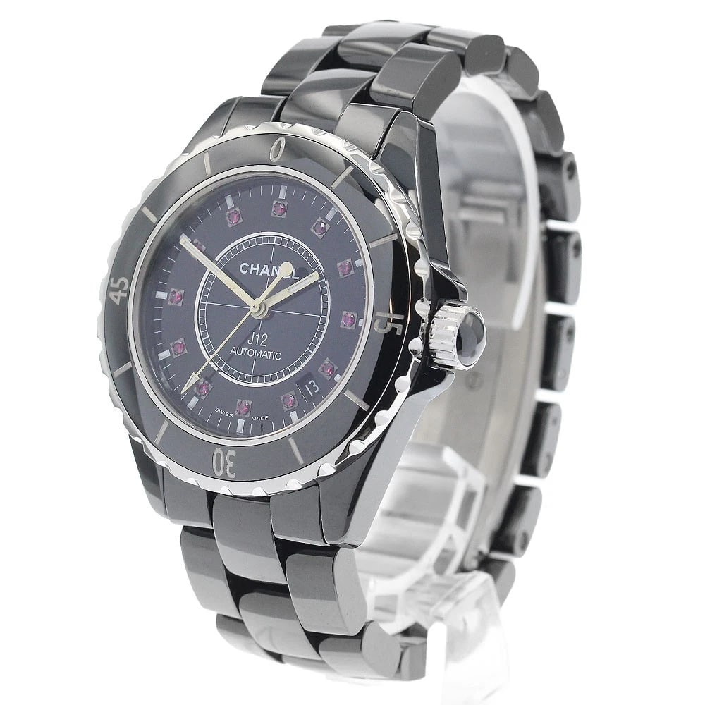 CHANEL J12 RUBY BLACK CERAMIC AUTOMATIC WATCH - 2