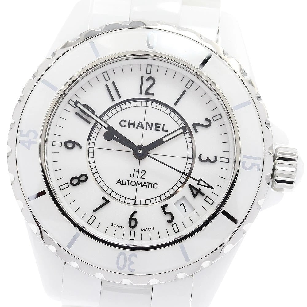 CHANEL J12 WHITE CERAMIC WHITE AUTOMATIC WATCH: CHANEL J12 White Ceramic white Automatic Watch Brand: CHANEL Type: Wristwatch Material: Band Material Ceramic / Stainless Steel, Case Material Stainless Steel /ceramic Color: Band Color white,