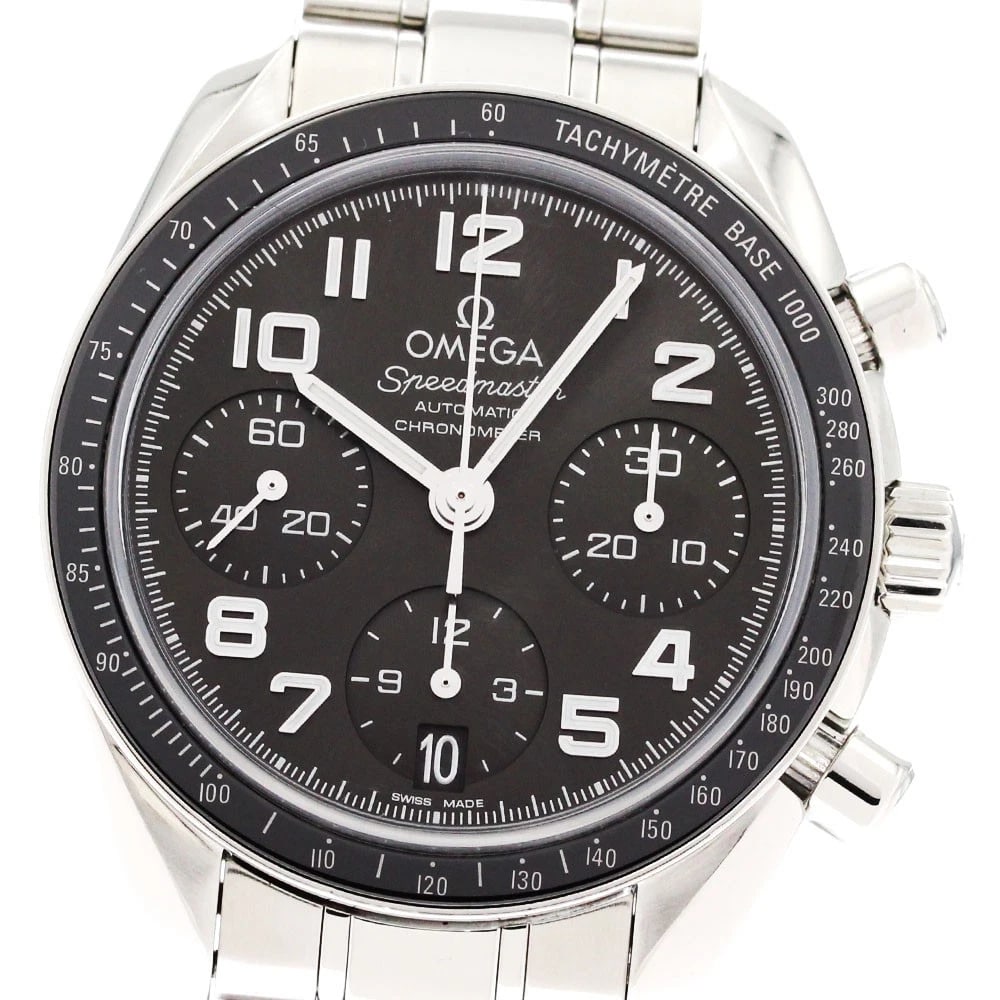 OMEGA SPEEDMASTER DATE GRAY DIAL AUTOMATIC MEN'S: OMEGA Speedmaster Date Gray Dial Automatic Men's Brand: OMEGA Type: Wristwatch Material: Band Material Stainless Steel, Case Material Stainless Steel / Stainless Steel Color: Band Color Silver,