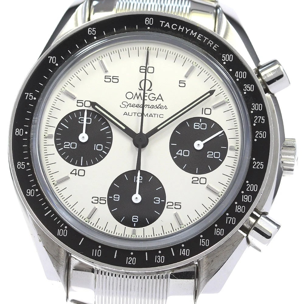 OMEGA SPEEDMASTER WHITE BLACK AUTOMATIC WATCH (1 of 2)